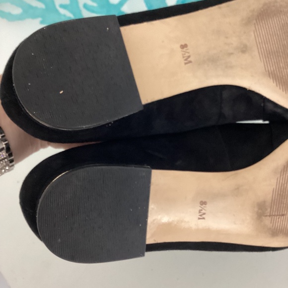 Talbots women’s black suede bow embellishments flats shoes 8.5 M - Picture 7 of 9